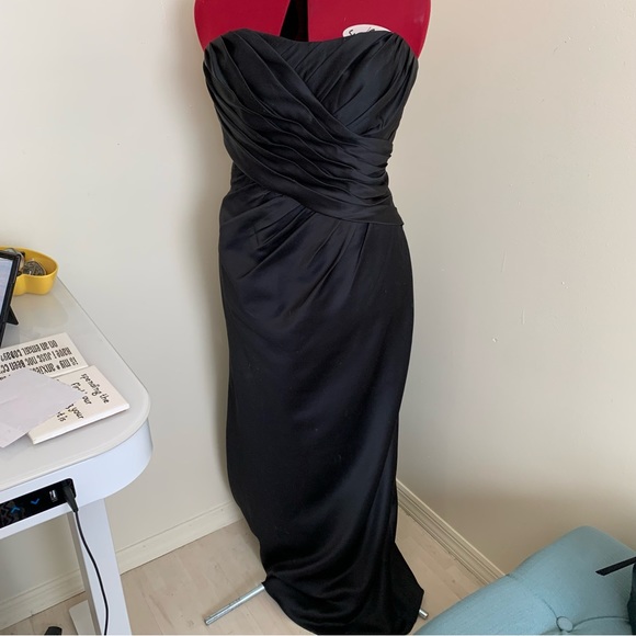 Bari Jay little black dress bridesmaid prom size 14 floor length - Picture 1 of 9